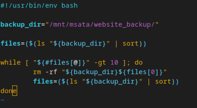 a script to clean up backups