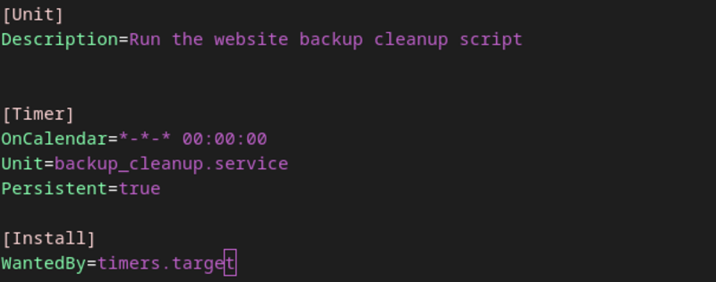a systemd timer
