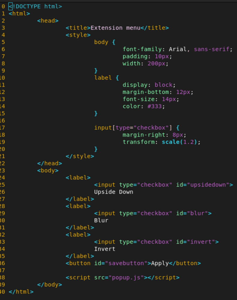 Popup html