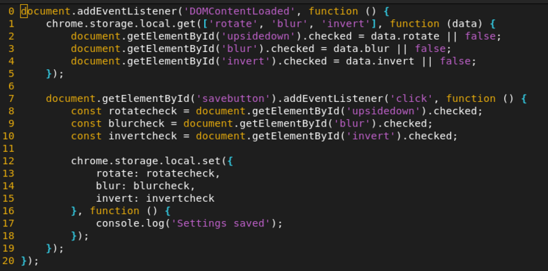 JS fort the popup menu