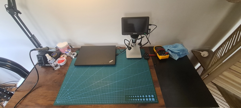 The desk all set up