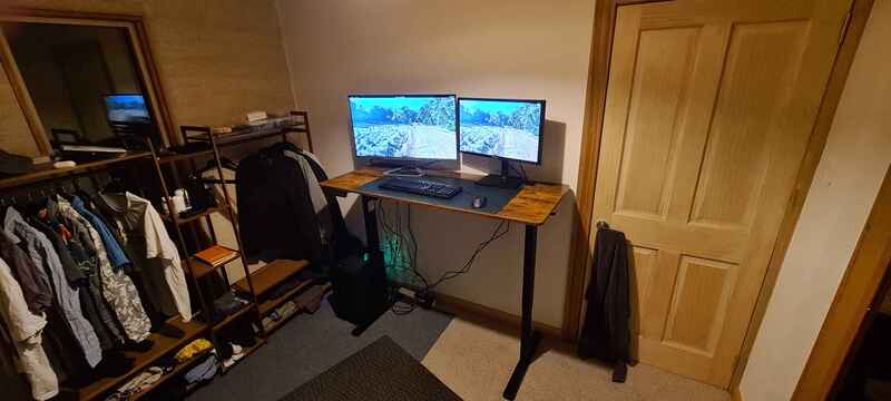 The new desk set up and ready