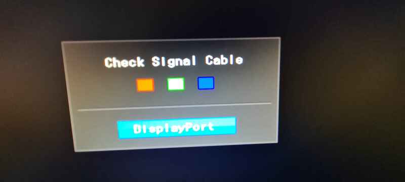 An error telling me to check signal cable